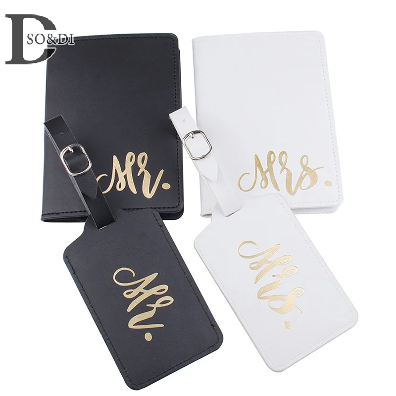 

4PCS/Set Couples Passport Cover Luggage Tag Suitcase Name ID Cards Holder Lightweight Travel Accessories Flight Lovers Gifts