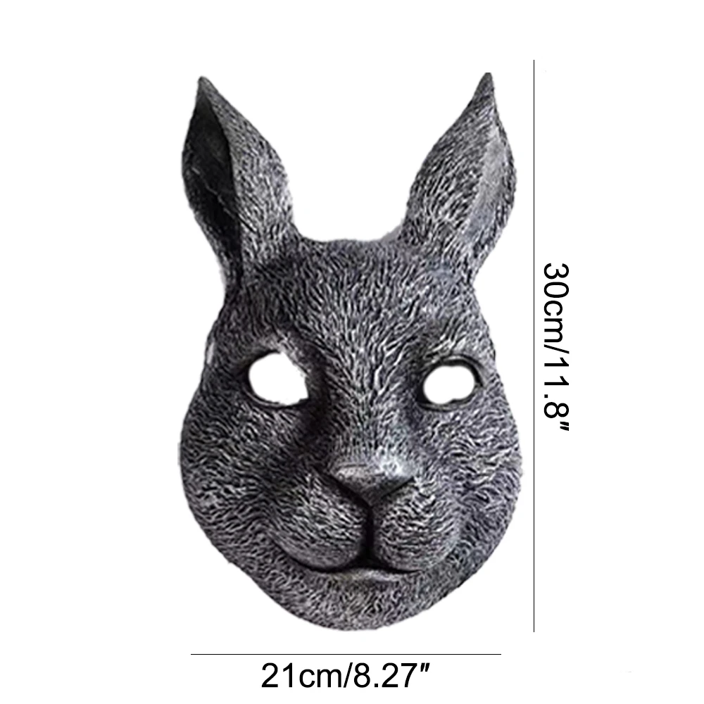 Realistische 3D Kaninchen Maske Kreative Requisiten Kopfbedeckung PU Schaum Dress Up Erwachsene Nachtclub Halloween Ostern Party Decor Karneval Gefälligkeiten – Detail 5
