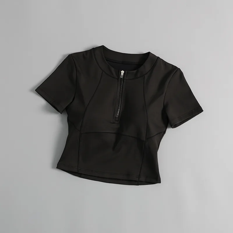 Yoga top for women, summer professional style, high-end fitness wear, Pilates set 2026, short-sleeved with bra pads
