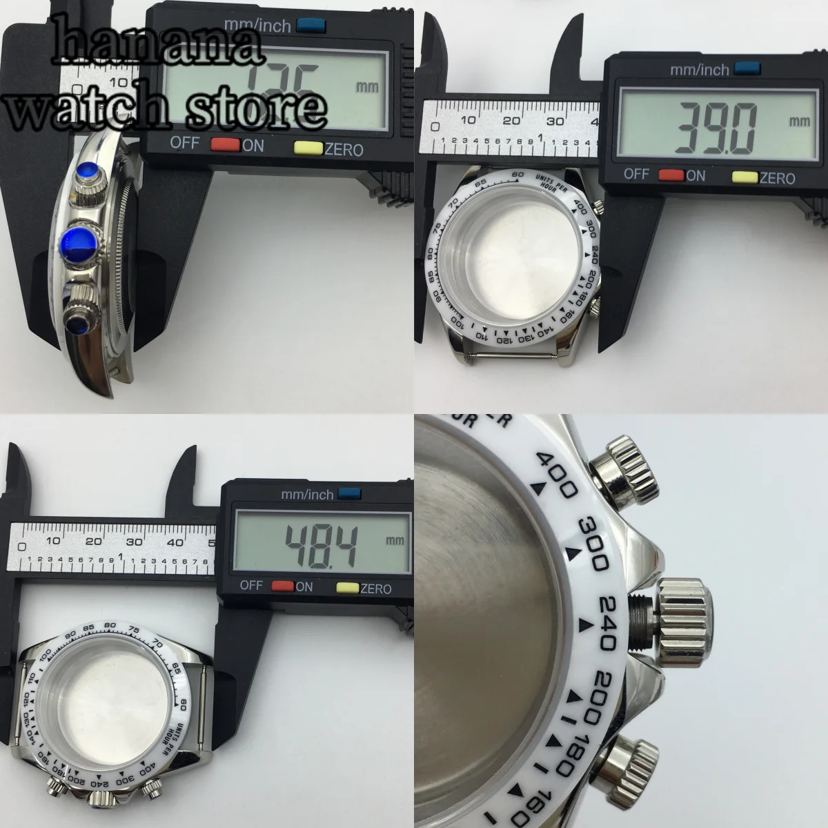 VK63 حافظة 39 مللي متر VK63 حافظة من الفولاذ المقاوم للصدأ الياقوت الزجاج السيراميك الحافة ساعة رجالي اكسسوارات تناسب حركة الكوارتز VK63 ​ ​