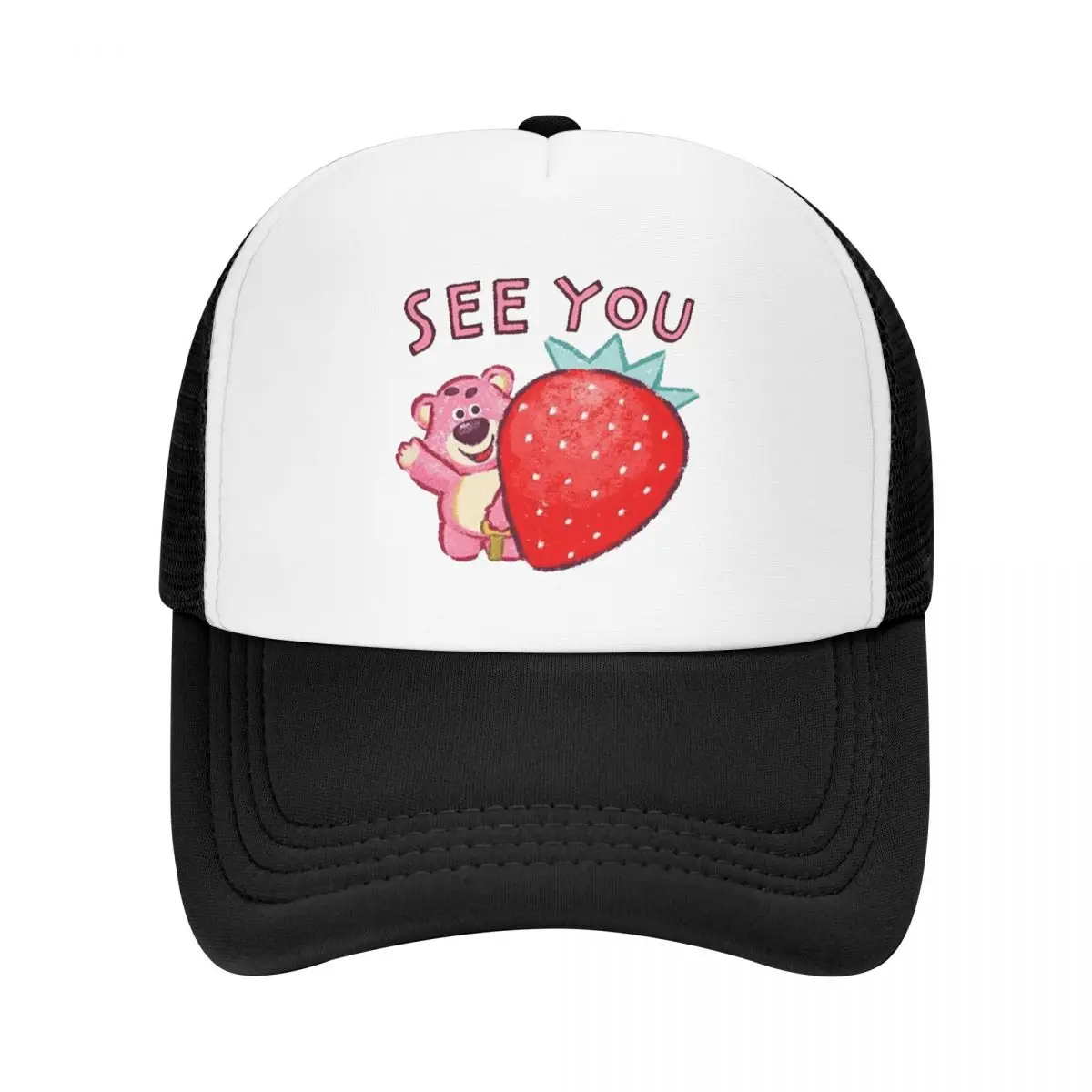 

NEW Unisex Hats Strawberry Bear Lotso See You Mesh Baseball Cap Casual Dad Hat Trucker Caps