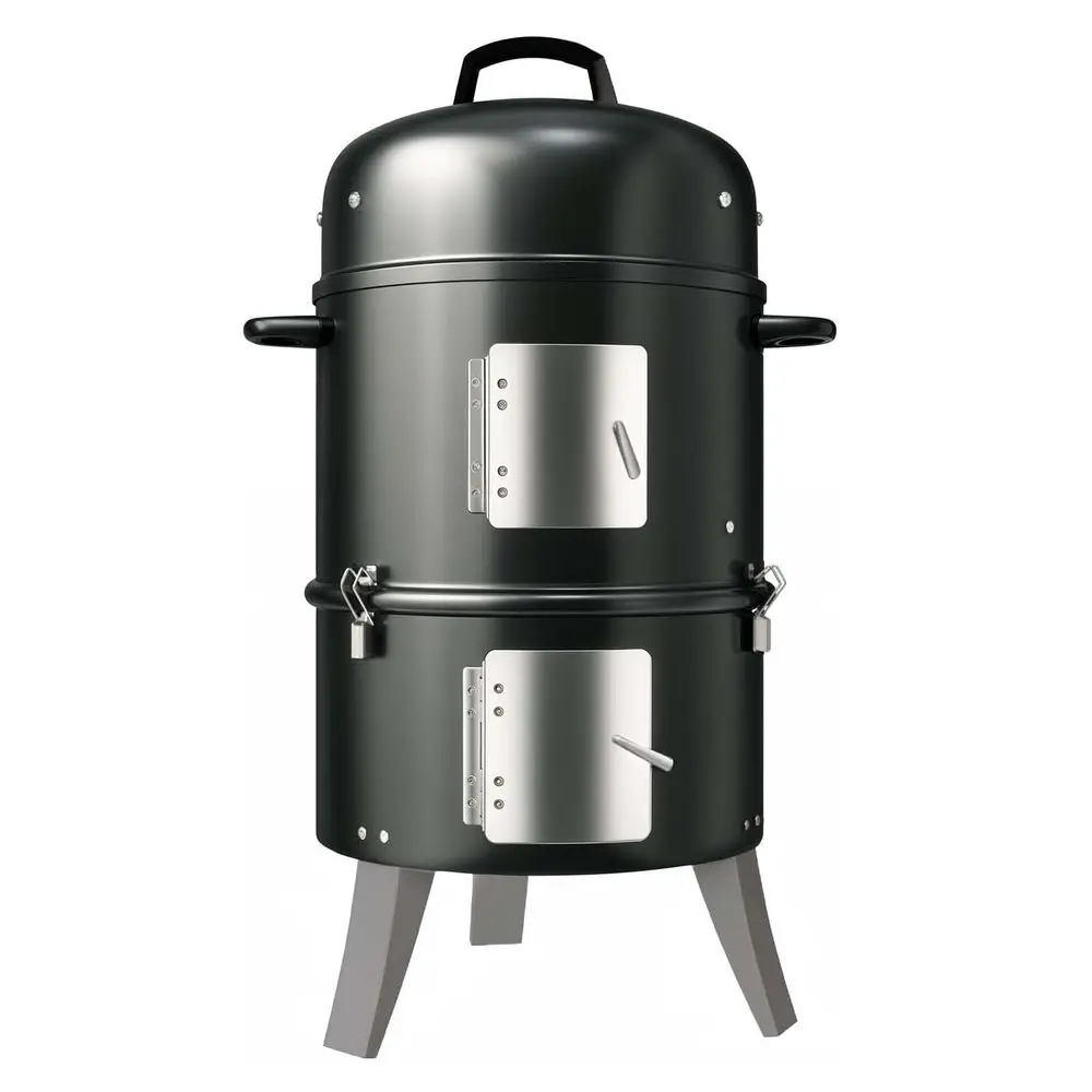 

Vertical Smoker with Thermometer 16 Inch Heavy Duty Charcoal Smoker Multipurpose Charcoal BBQ Grill Smoker for Outdoor, Camping