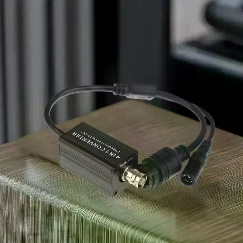 

AHD/TVI/CVI/CVBS Преобразователь сигналов 4-в-1 Выход RJ45 Вход BNC Адаптер постоянного тока 5-15 В H.265 RTSP для системы камер безопасности