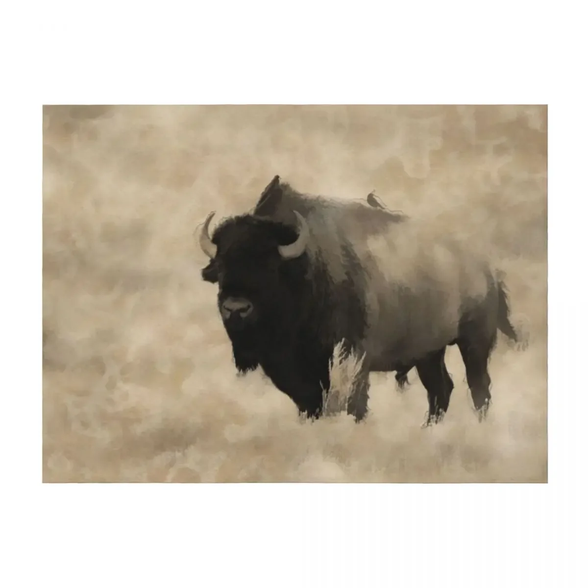 

American Buffalo - Plains Bison Throw Blanket Bed Moving Sofas Plaid Blankets