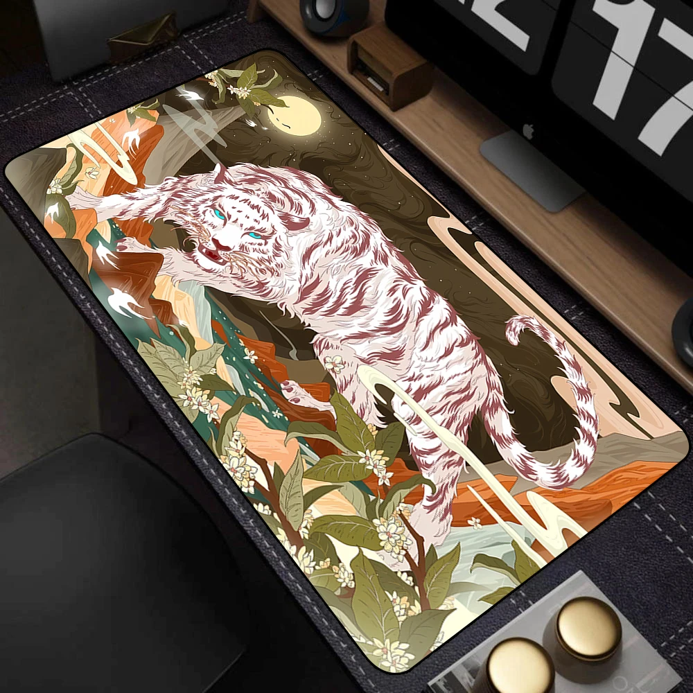 Large Tiger Mouse Pad Gaming Mats Mause Pad Office Rug Mythical Animals Mousepad Gamer Desk Mat Xxl Mausepad Mouspad Big Deskmat