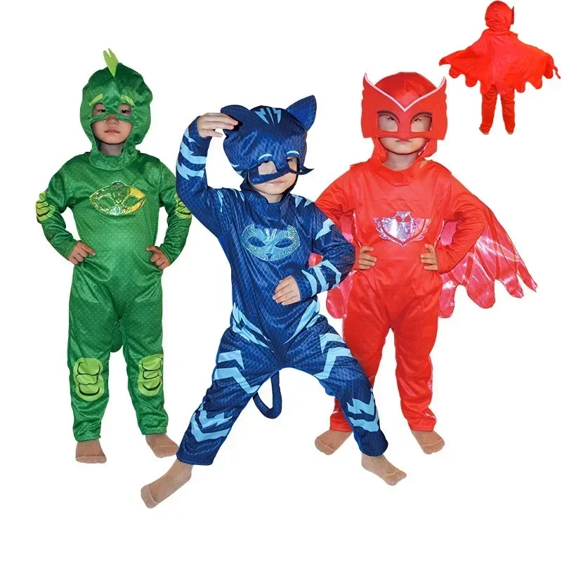 2024 kids Anime Cosplay Costume Halloween Party Christmas Masquerade Clothes Catboy Gekko Owlette Children Kids Birthday Gift