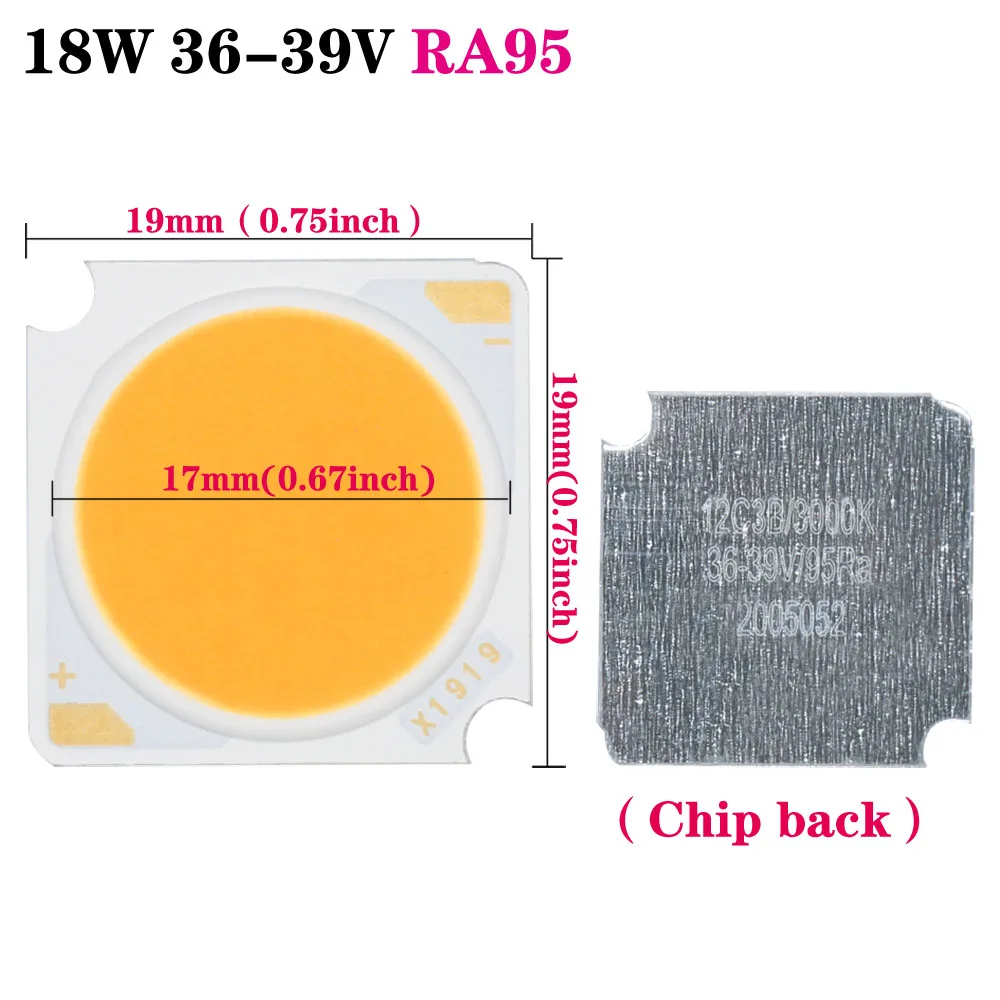 1PCS ไฟ led ที่มีประสิทธิภาพ 36W 18W 30W RA95 COB ชิป led bridgelux 3000K คุณภาพสูงสําหรับโปรเจคเตอร์ Led lensesdiodes โคมไฟ led Warmwhite