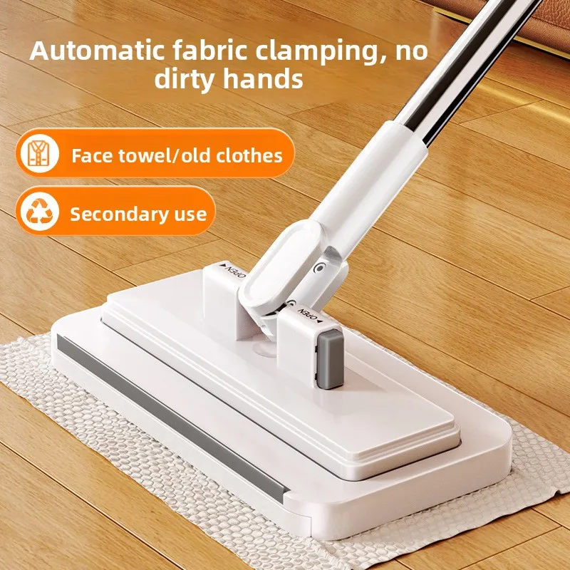 Vadrouille plate serviette pour le visage ménage Non lavage des mains multifonction paresseux personne ménage vadrouille tissu un bouton démontage vadrouille automatique