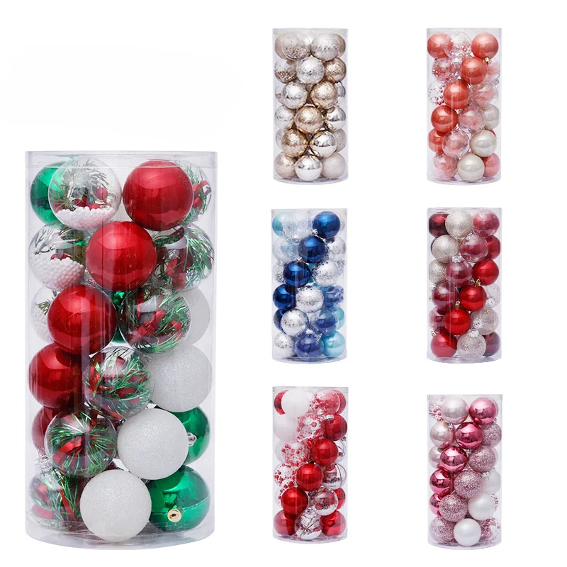 

30PCS Transparent Ball Christmas Ball Set Christmas Atmosphere Decoration Christmas Tree Fun Pendant 6cm Ball Pendant Decoration