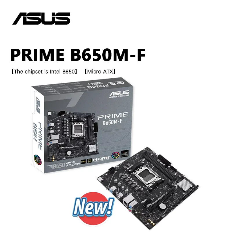 ASUS New PRIME B650M F AMD B650 يدعم سعة 96 جيجابايت AMD Ryzen ™ 7000 8000 9000 سلسلة اللوحة الأم المقبس AM5 #1