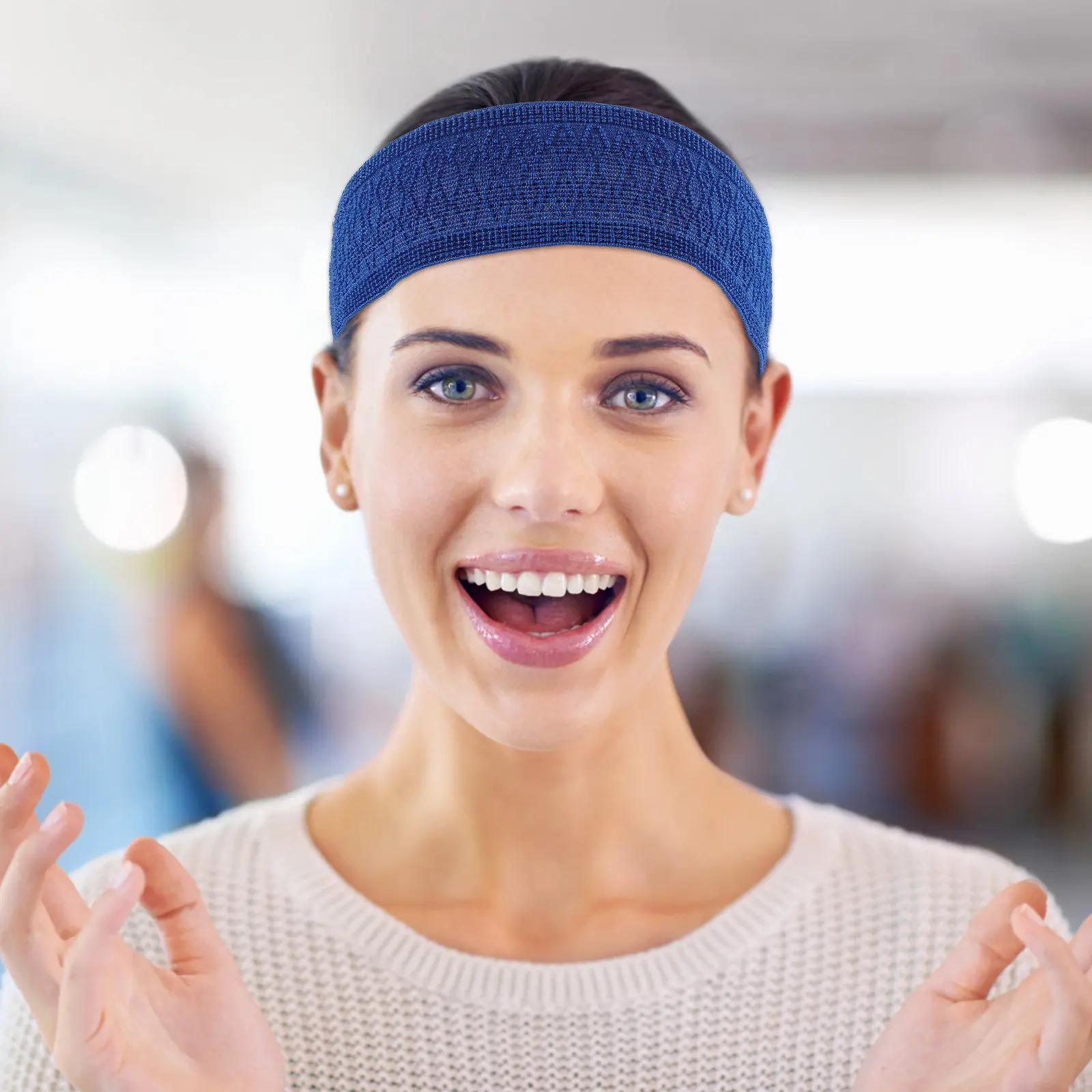 Comfortable Stretchable Sports Headband for Women Unisex Sweat-Wicking Anti-Slip Hair Band for Running Fitness Tennis Basketball