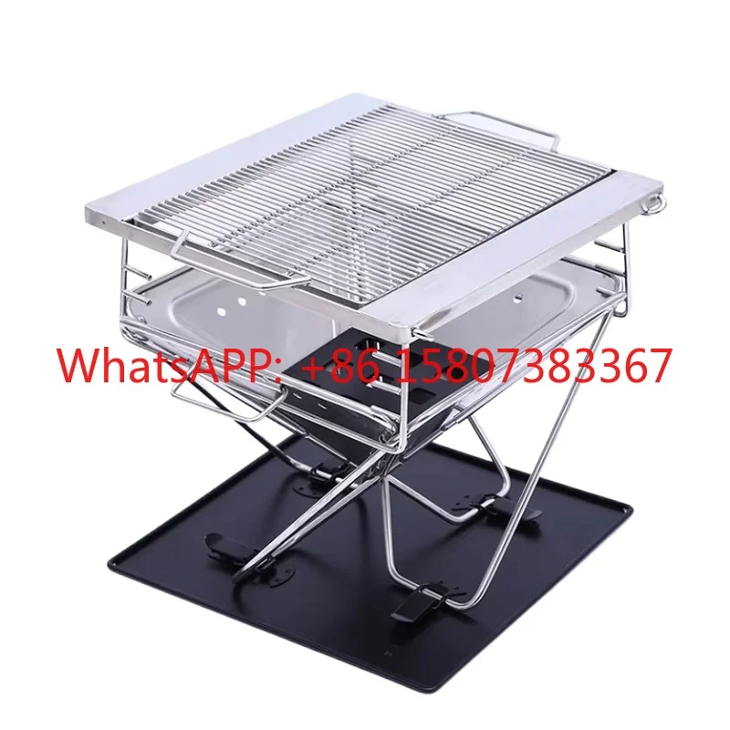 Outdoor Camping Charcoal Grill Bbq Adjustable Foldable Vertical Durable Bbq chargoal Grill Barbecue