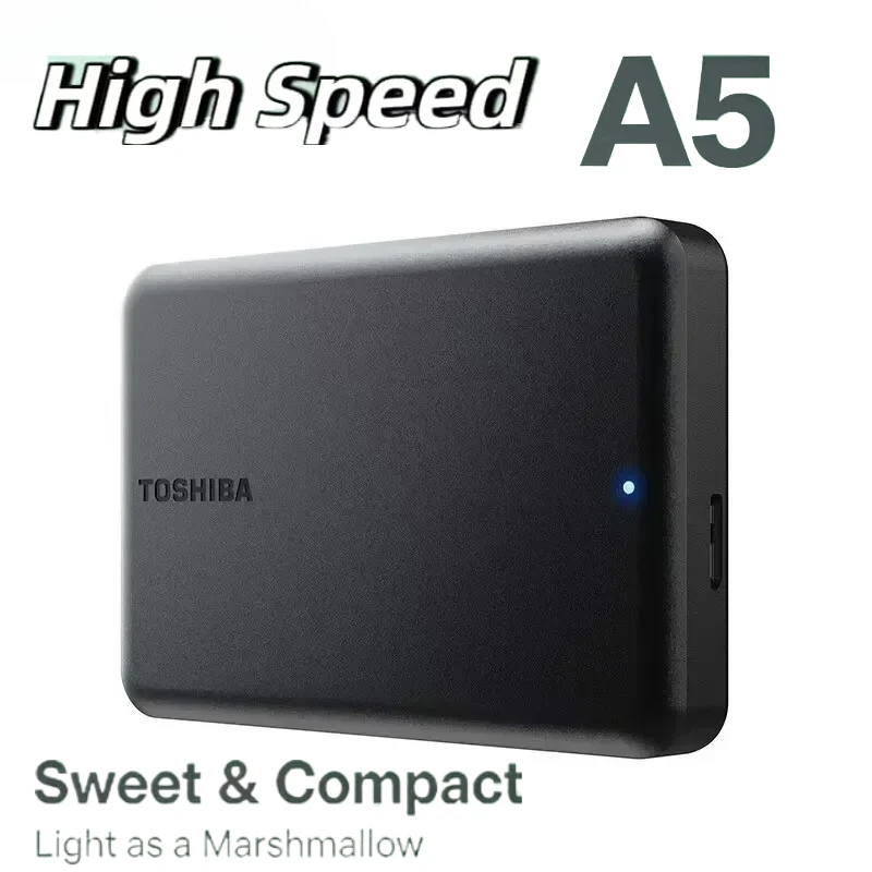 

2025 For Toshiba A5 Series Small Black Portable Hard Drive High-Speed USB 3.2 Gen1 External Data Storage Compatible For Mac OS