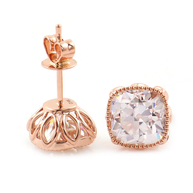 

Provence Jewelry 2ct Cushion Moissanite 10k/14k Gold Earrings For Women Birthday Dating Engagement Wedding Fine Gift of Love