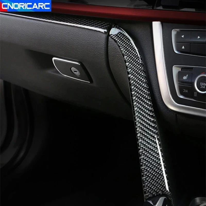 Carbon Fiber Car Co-pilot Panel Decoration Cover Trim Glove Box Switch Frame Sticker For BMW F30 f32 f34 Interior Accessories