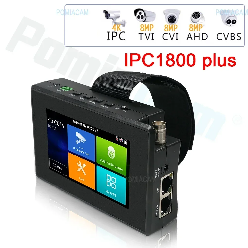 CCTV-tester-monitor IPC camera tester poe 8MP AHD TVI CVI SDI cable tracer RJ45 cable TDR test Rapid ONVIF cctv tester tool