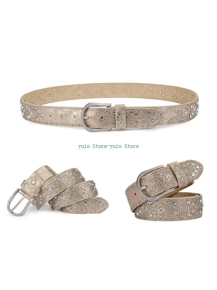 

X7XB Metallic Hot Girls Waist Belt Luxurious Waist Belt Jeans Skirt Belts Full All-match Waist Belt