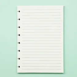 Hoja suelta de agujero De Seta A5, recarga en blanco/línea Horizontal/matriz de puntos/celosía A5, cuaderno de hojas sueltas, página interior desmontable