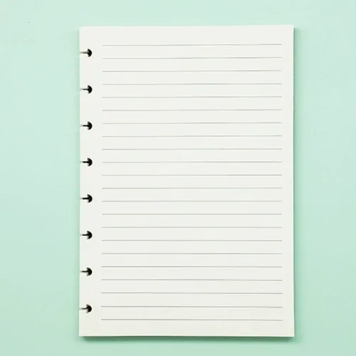 Imagen 1 del producto Hoja suelta de agujero De Seta A5, recarga en blanco/línea Horizontal/matriz de puntos/celosía A5, cuaderno de hojas sueltas, página interior desmontable