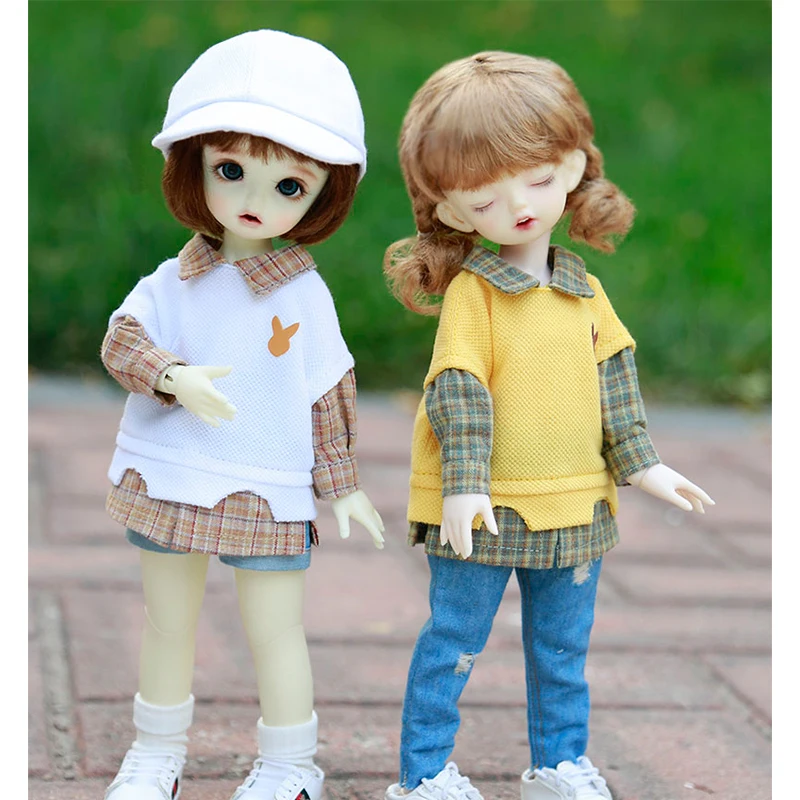 

BJD clothes 1/6 long shirt casual patchwork sleeve shirts 30cm doll clothes doll accessories christamas gift