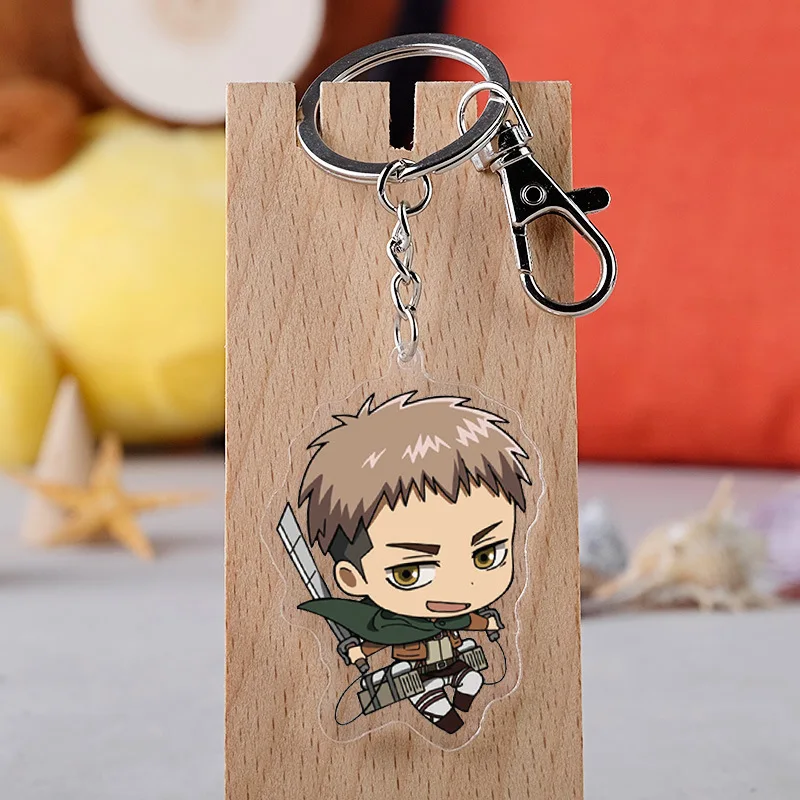 Anime Attack on Titan Levi Ackerman Eren Jaeger Key Chain Pendant Cosplay Two-sided Acrylic Keychain Keyring Prop