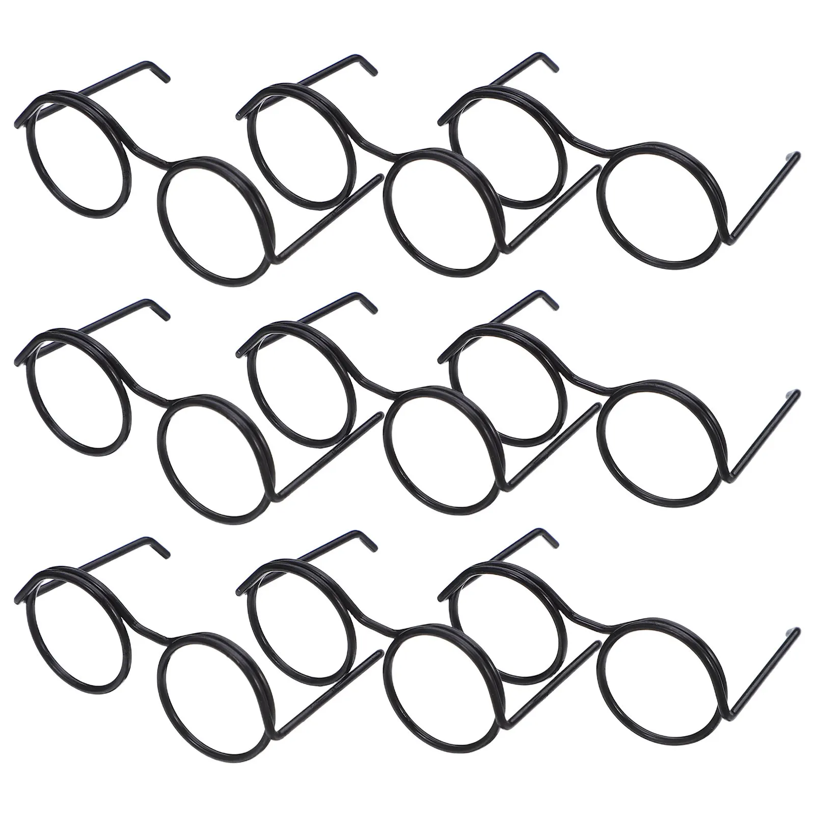 

50Pcs Miniature Eyeglasses for Dollhouse Decorative Crafts Wire Frames DIY Accessories Photo Props Metal Glasses