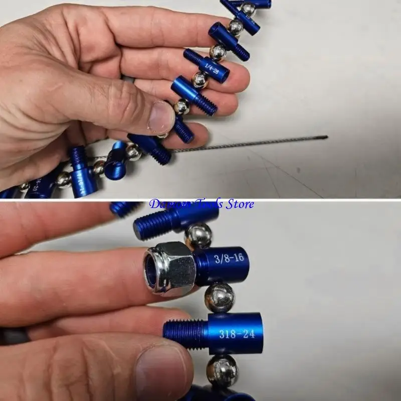57BE Strong Aluminum Nut Bolt Thread Checker 26PCS Metric Royal Size Gauges