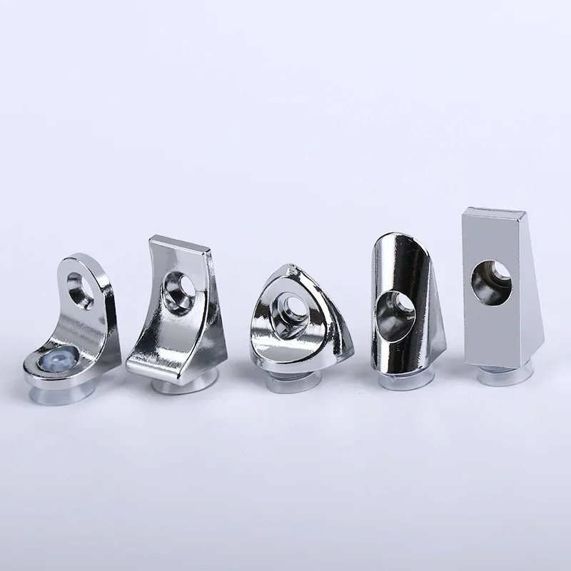 10pcs Zinc-alloy sucker laminate support partition glass figure-7 thickened right-angle plate support laminate granule support