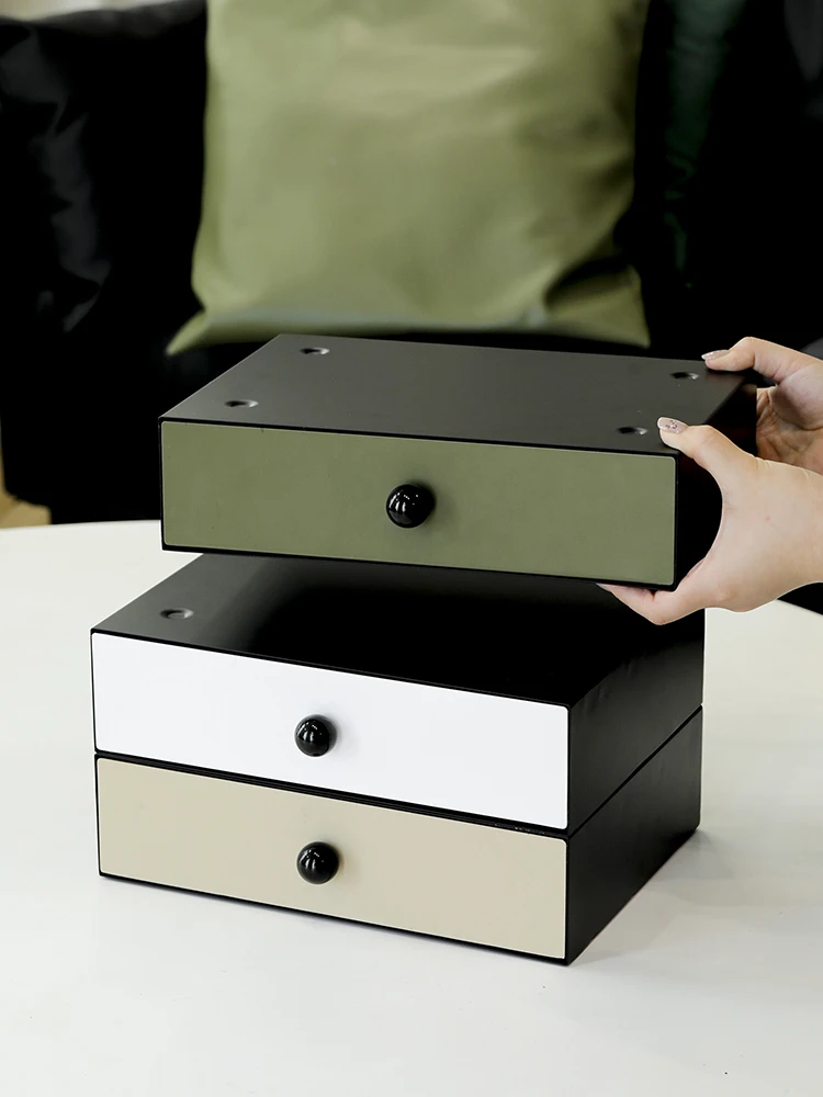 

Staable Metal Der Desktop Organizer Box Coffee hine Heightening Stand Miscellaneous Object Box Rectangular S...