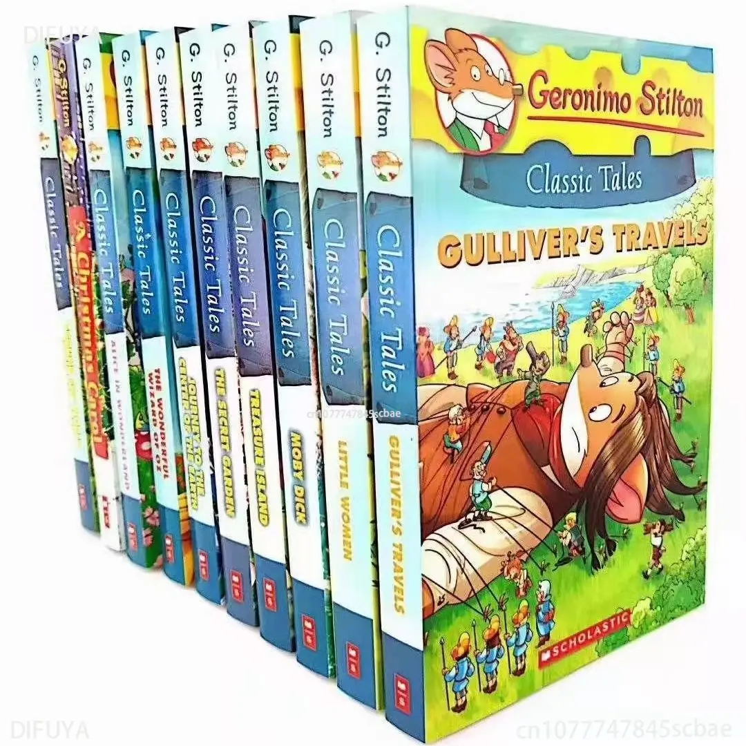 10PCS/SET Geronimo Stilton New Arrival Around The World Children Picture Reading Book Classic Tales English Comic Story