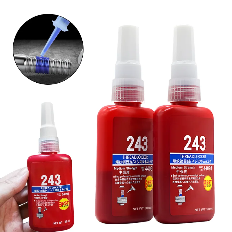 50ml Threadlocker Quick Drying Screw Locking Agent 242 243 272 Thread Lock Fluid Strong Anti-slip Thread Fastening Adhesive