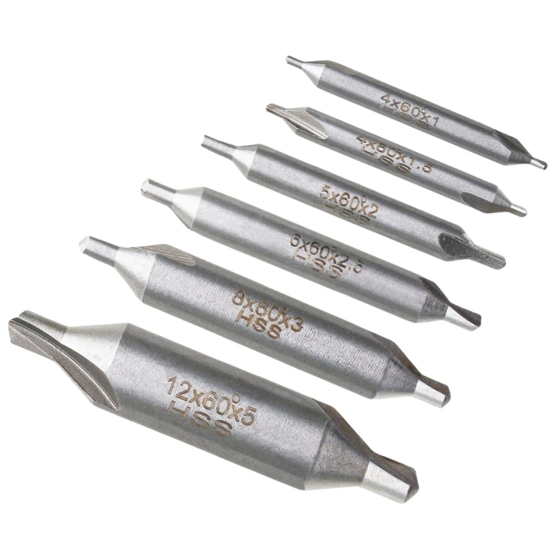 1set HSS Centering Drill Bits 1/1.5/2/2.5/3/5mm For Accurate Drilling Chamfering Efficient Deburring Machinists Hobbyists