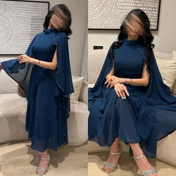 Customized Jiayigong     s Ruched Beach A-line High Collar Bespoke Occasion Gown Midi es