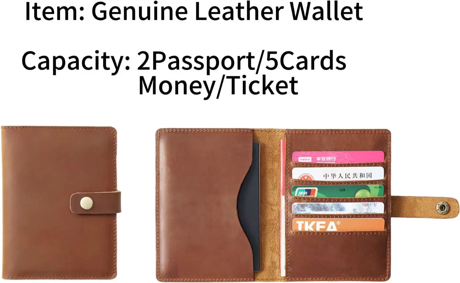 Vintage Crazy Horse Leather Wallet Waterproof Passport Case ID Credit Card Holder Bag  Auto Driver License Cover  Ticket Holder