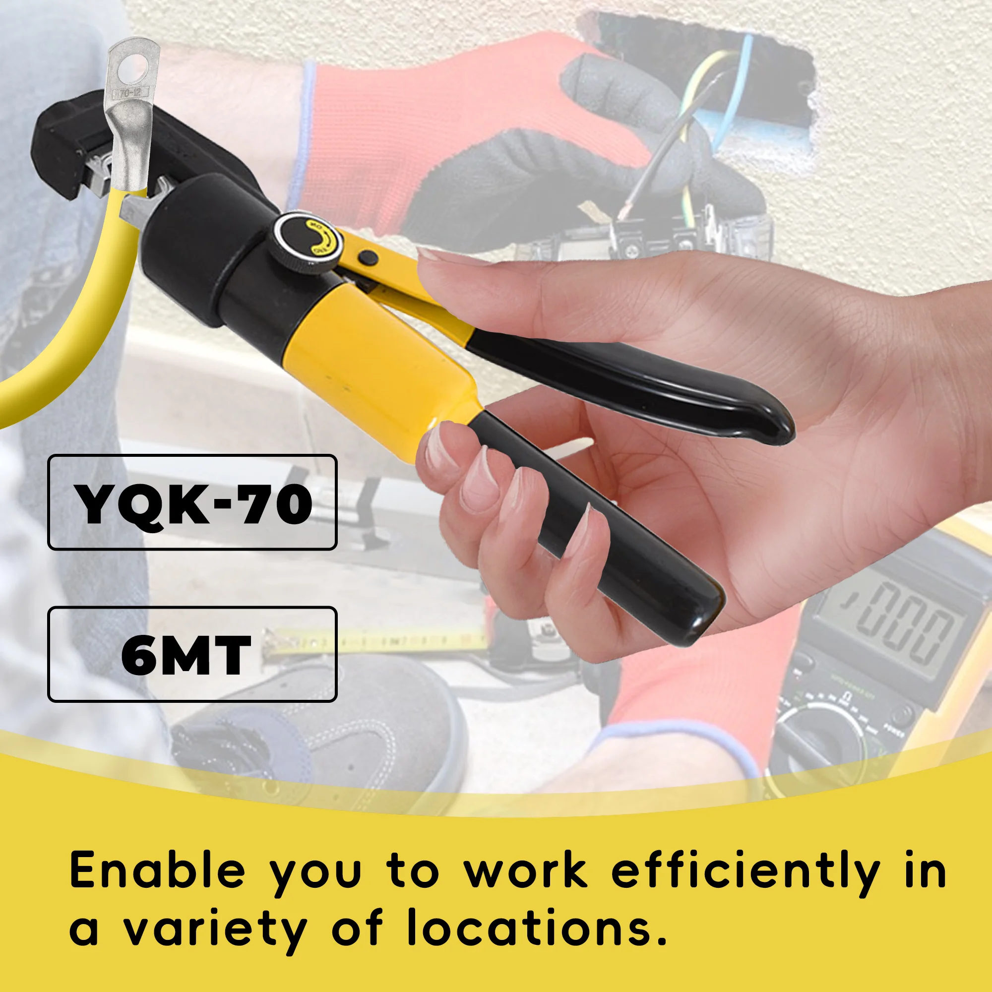 6 Ton Hydraulic Crimping Tool Battery Cable Crimping Tool Hydraulic Hose Crimper plumbing tools  hydraulic crimping tool