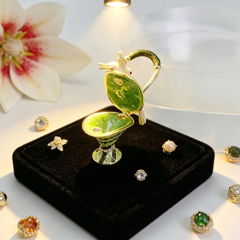  Miniature Alloy Enamel Flower Basket Trinket Holder Office Desk Ornament  Perfect For Travel Keepsakes And Gifts
