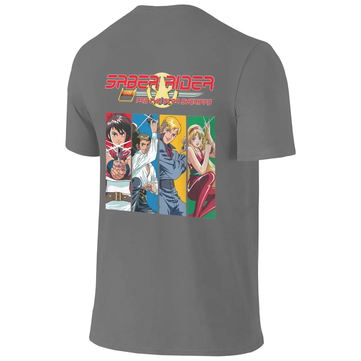 Saber Rider And The Star Sherrifs 2 Crisp Reversible T-shirt Niche Salt Style Solid Colors Cotton Tee