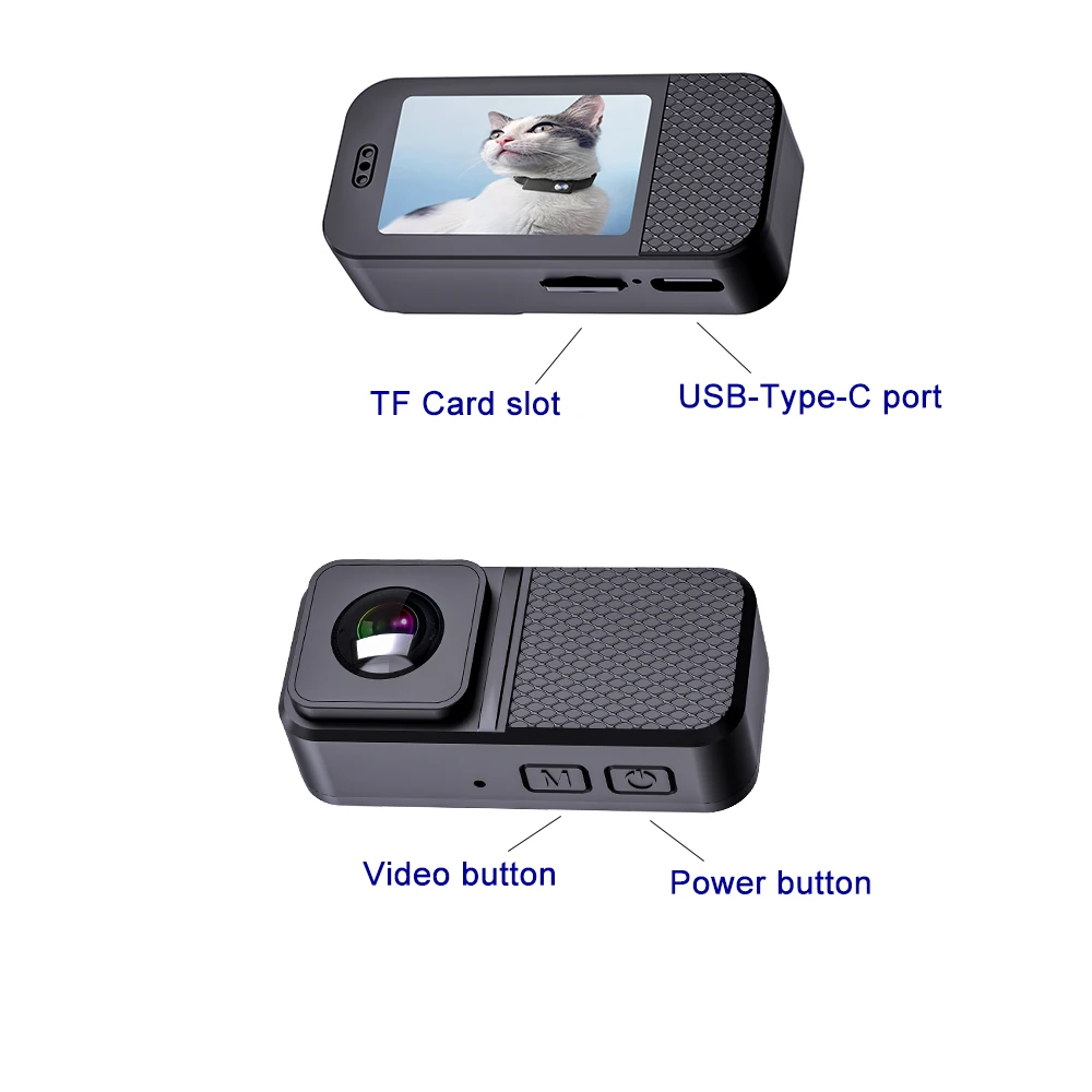 HD 1080P Pet Collar Camera Outdoors Wireless Cat Collar Camera No WiFi Needed Video Records for Cats Dogs Birthday Gift Mini Cam