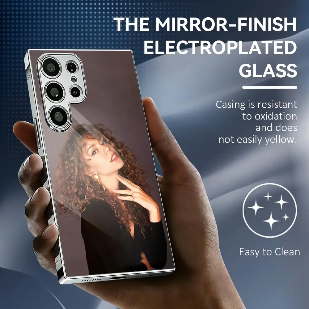 M-Mariah C-Carey Pop Singer Phone Case For Samsung Galaxy S25 S24 S23 Ultra Electroplated Metal Frame Cover Phone Case
