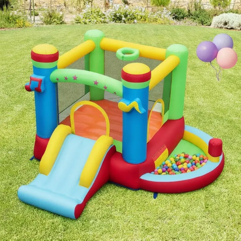 Château gonflable, structure de jeux gonflable pour enfants, château à thème musical, interactif sonore, sans souffleur