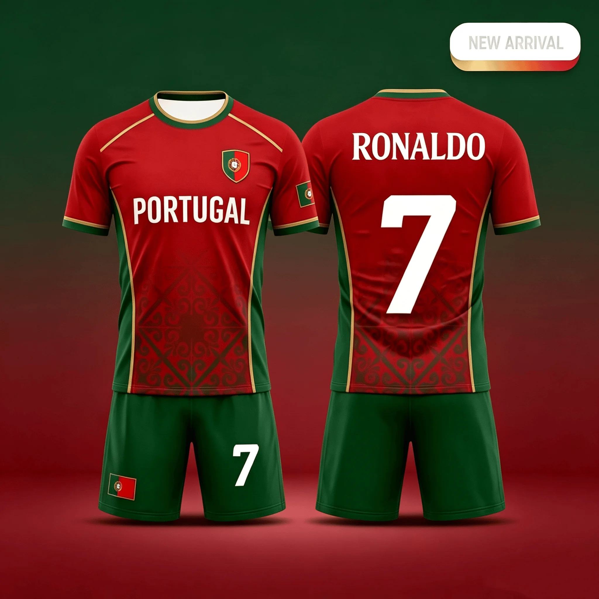 Women'S Fashion Portugal - Zestaw Koszulka i Spodenki Piłkarskie Ronaldo