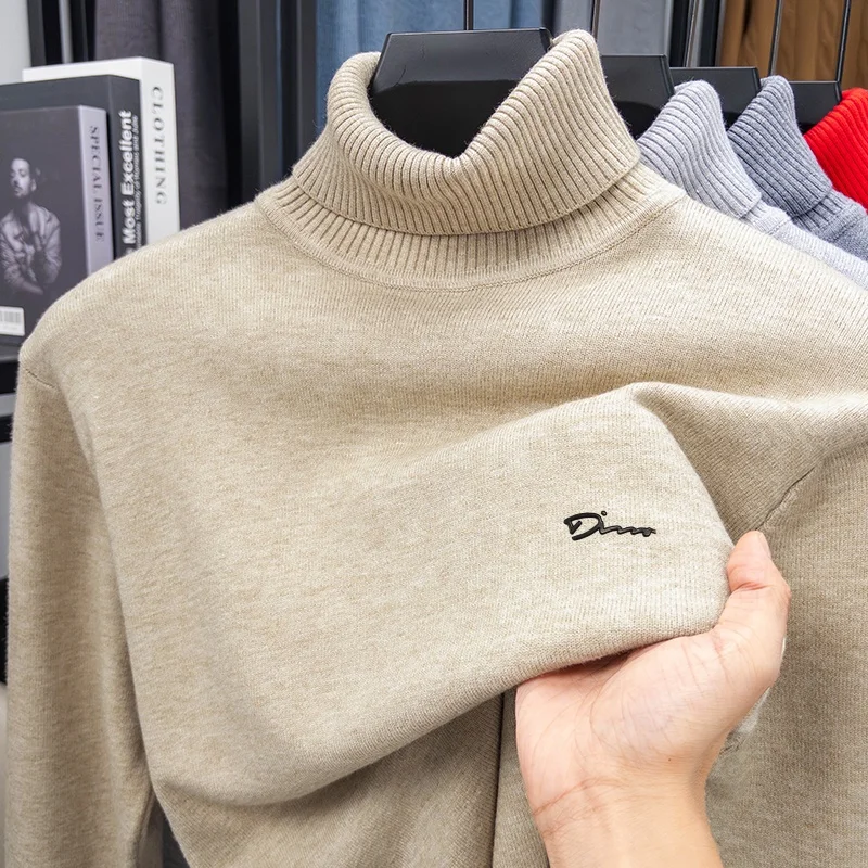 Men's Original High-End Pullover Sweater with Logo Embroidery Warm Ball-Proof Korean Style Suitable Autumn Winter Casual Men's