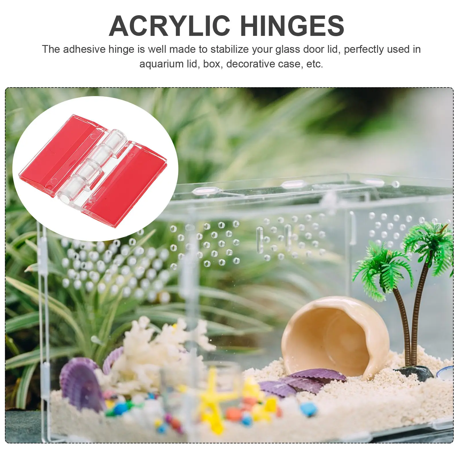 4Pcs Acrylic Self-Adhesive Hinges Easy Install No Tools Required Universal Small Hinges for Glass Wooden Box Decorative Case