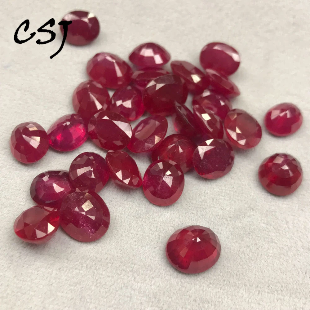 

CSJ Natural Ruby Loose Gemstone Treatment Gemstone Oval 10*12 Cut 5ct for Diy Fine Jewelry 925 Silver Gold Mounting