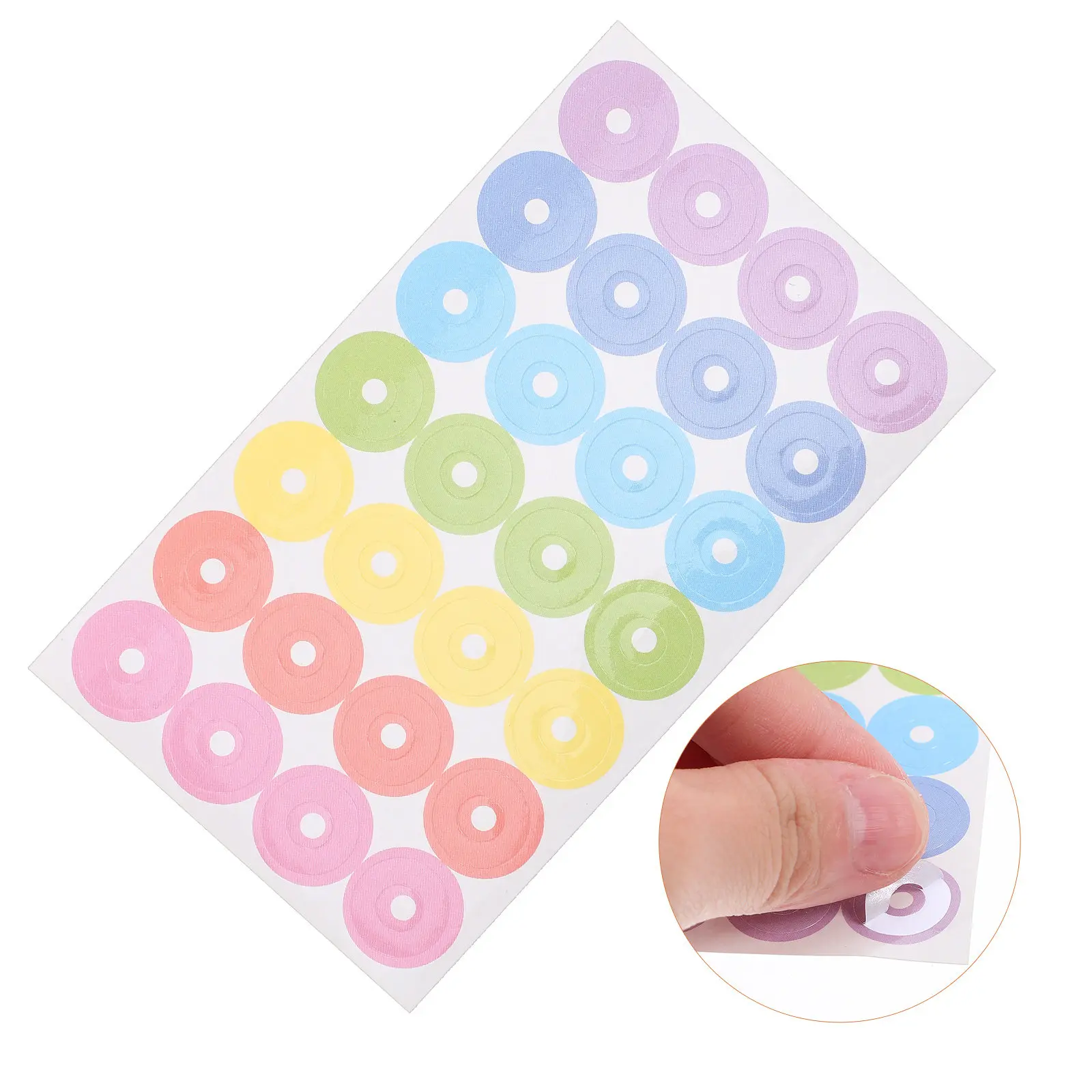 20Sheets Hole Punch Reinforcement Stickers Adhesive Loose-Leaf Paper Hole Protectors for Binder Document Notebook Scrapbook