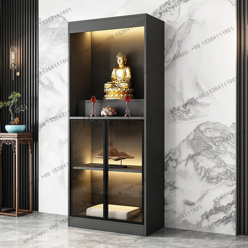 

Современный стильный шкаф-ниша в стиле лёгкой роскоши для изображения Будды, предназначенный для алтаря Бога Богатства, для домашнего использования.