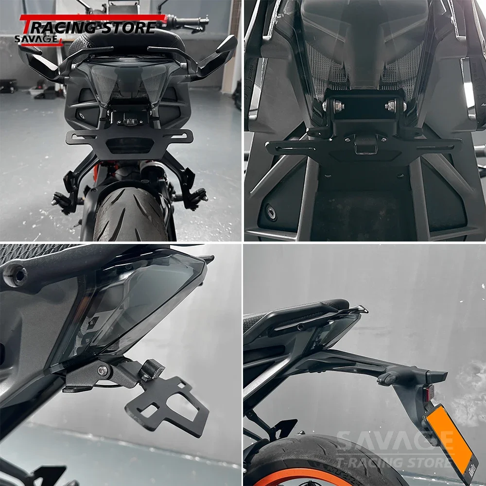 For 390Duke 125Duke 250Duke Adjustable Foldable Tail Tidy Fender Eliminator License Plate Holder with Plate Light 125 390 Duke
