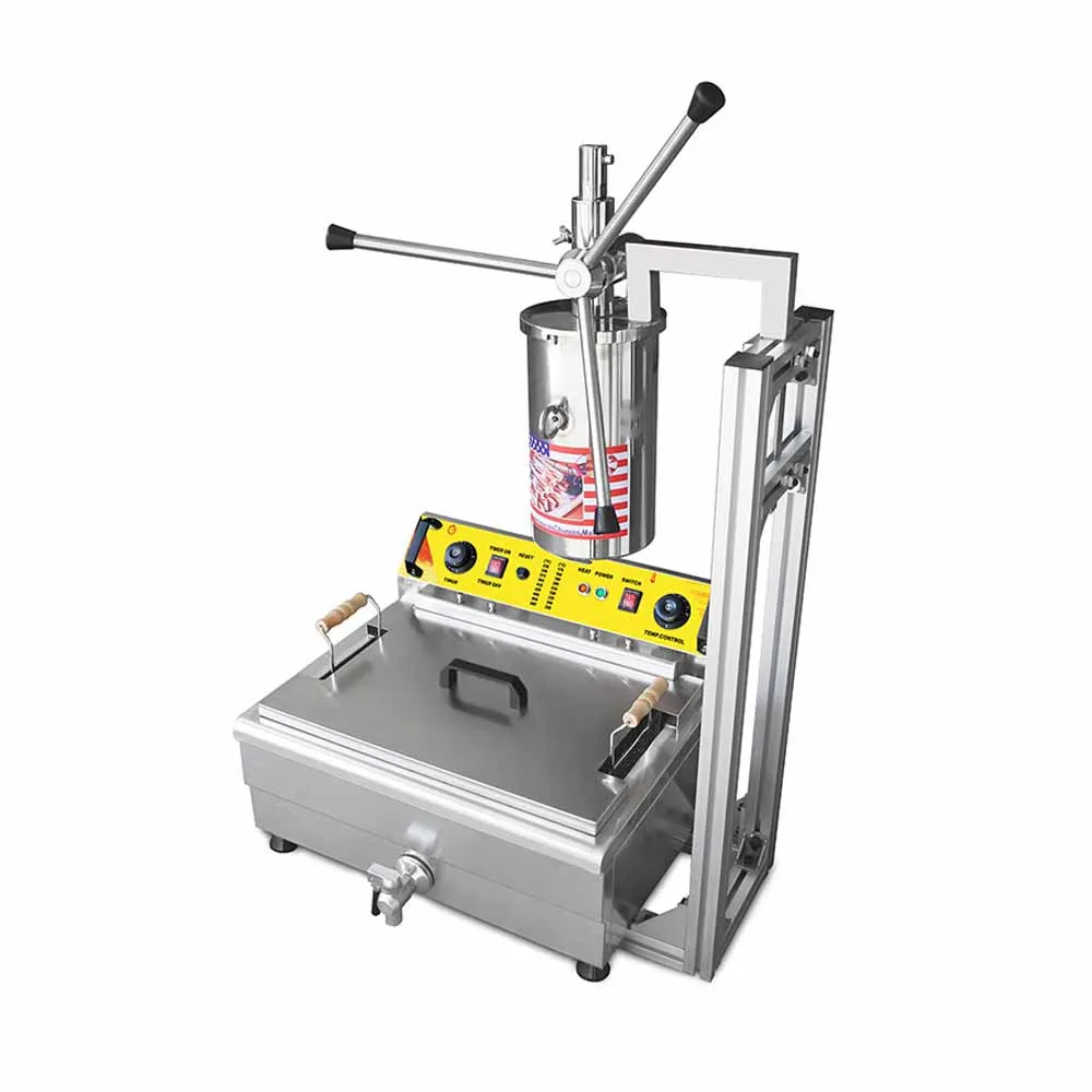 XEOLEO Commercial 5L Churros Machine Hand Operated Churros Press For Authentic Spanish Churros With Deep Fryer