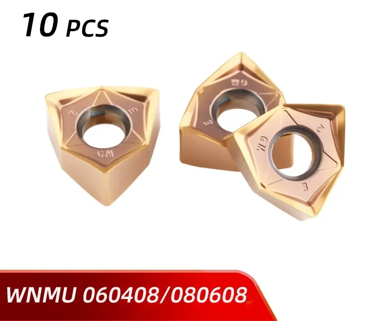 

10pcs WNMU080608 WNMU060408 Carbide Inserts plates WNMU 080608 WNMU 060408 Double-Sided Hexagonal Fast Feed Milling Cutter