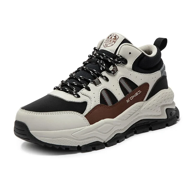 361 Degrees Men Casual Shoes New Retro Plush Thick-soled Autumn and Winter Warm Non-slip Classic Cotton Male Sneakers 672446705A